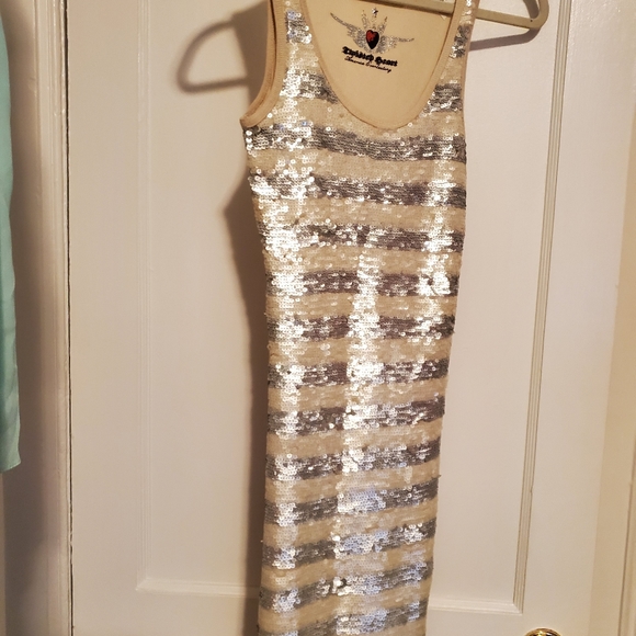 TWISTED HEART Dresses & Skirts - Twisted Heart ❤  striped sequin tank dress NWT
